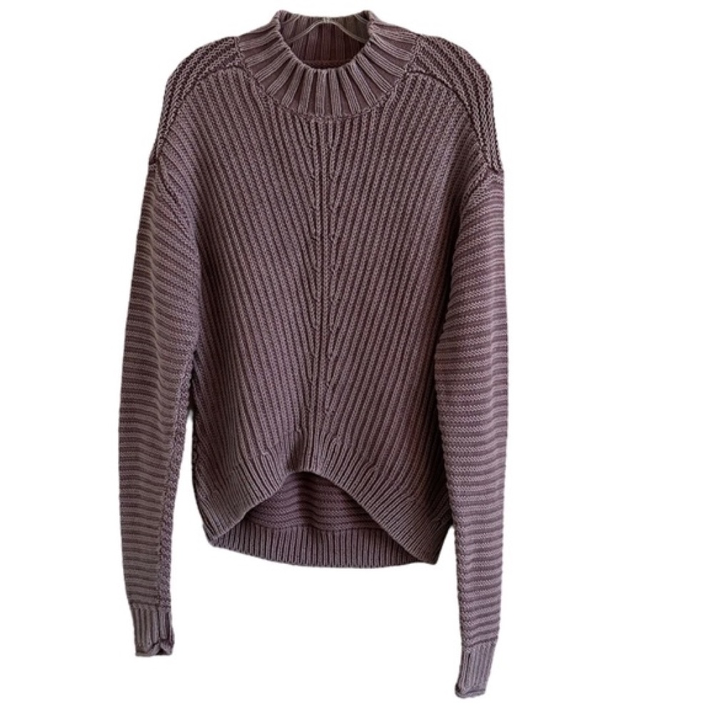 Lucky Brand Textured Turtleneck Sweater 7W52473 Artic Dusk Purple Medium